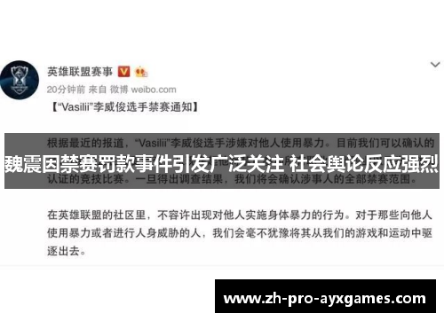 魏震因禁赛罚款事件引发广泛关注 社会舆论反应强烈